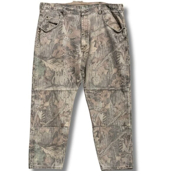 WRANGLERRUGGED HEAVY DUTY OUTDOOR CAMO PANTS-DOUBLE KNEES AND SECURE LOOPS